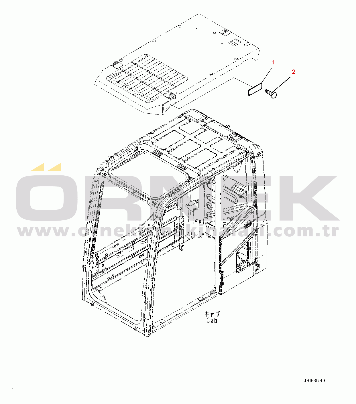 Komatsu PC600-8E0 S/N 65001-UP FOPS Plate (#65001-)