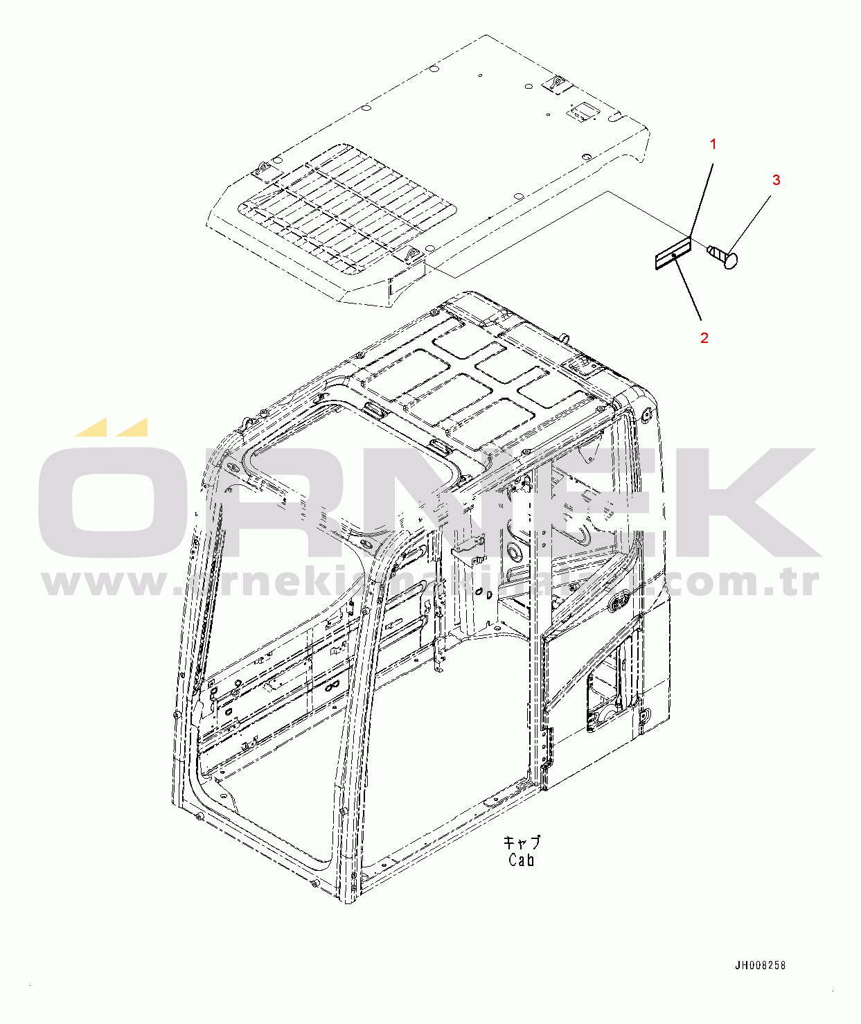 Komatsu PC600-8E0 S/N 65001-UP FOPS Plate (#65001-)
