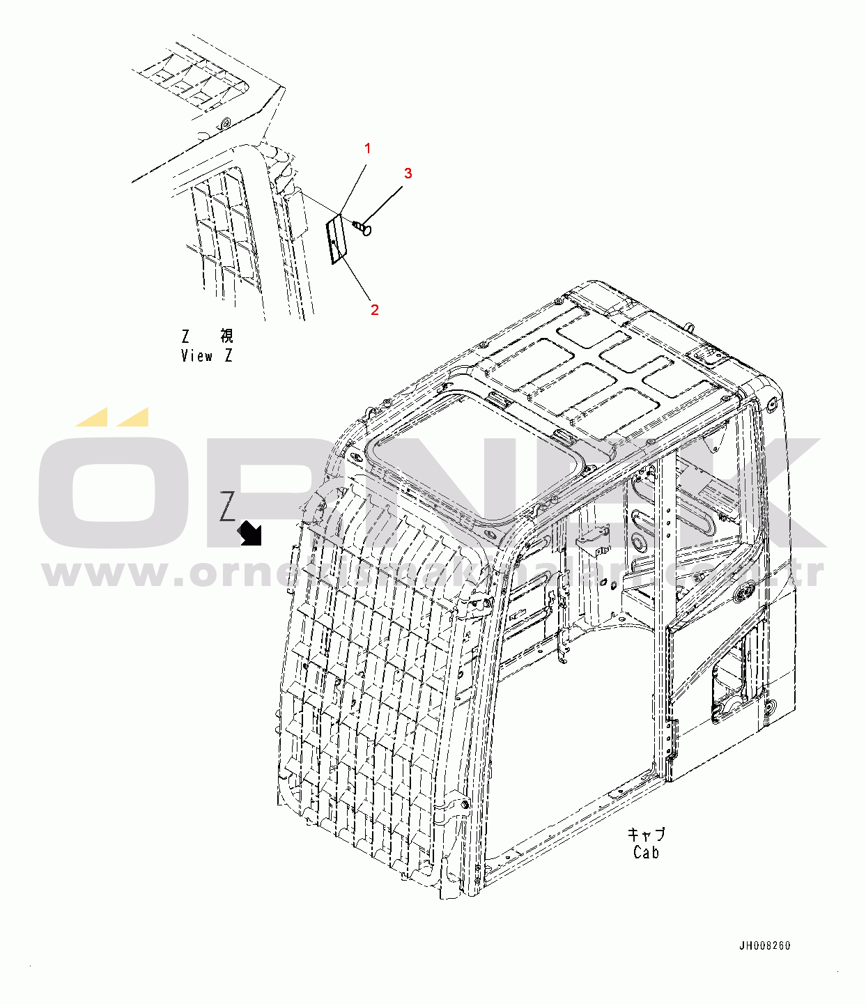 Komatsu PC600-8E0 S/N 65001-UP FOPS Plate (#65001-)