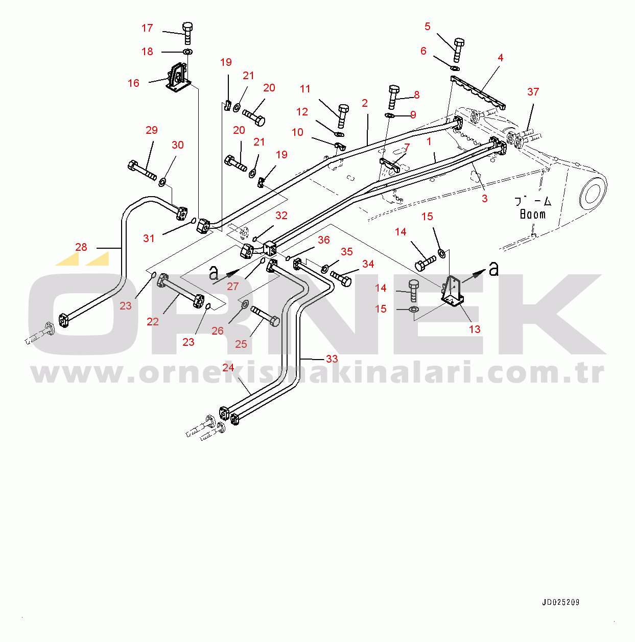 Komatsu PC1250-8R S/N 35201-UP Work Equipment, Bucket Cylinder Piping (1/3) (#35201-)