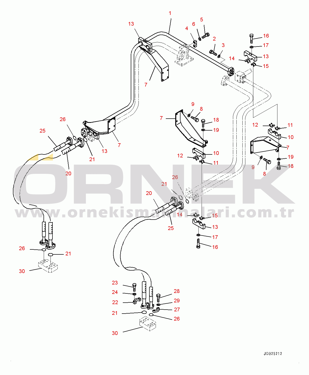 Komatsu PC1250-8R S/N 35201-UP Work Equipment, Bucket Cylinder Piping (2/3) (#35201-)