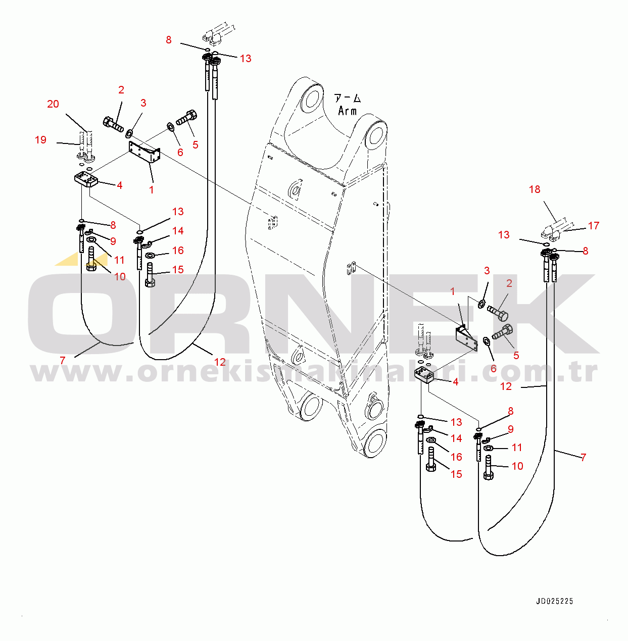 Komatsu PC1250-8R S/N 35201-UP Work Equipment, Bucket Cylinder Piping (3/3) (#35201-)