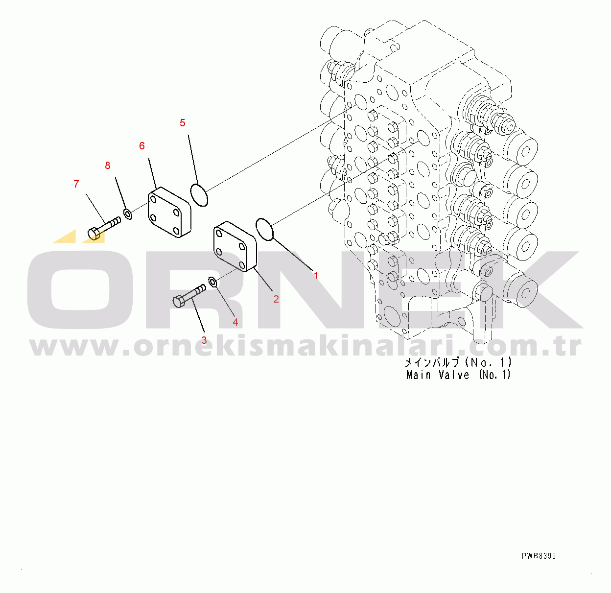 Komatsu PC1250-8R S/N 35201-UP (Aşırı Sıcak Bölge Düzenlemesi) Valve Service Port Plug (#35201-)