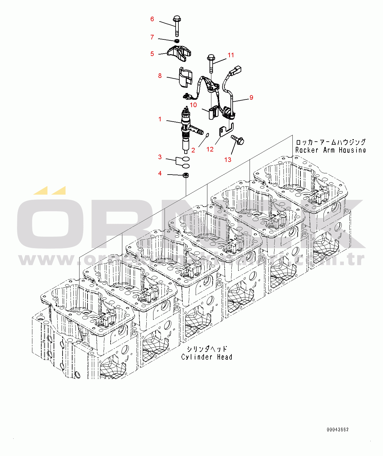 Komatsu SAA6D170E-5A S/N 511694-UP (For WA600-6/WD600-6) Fuel Injector (#511694-)