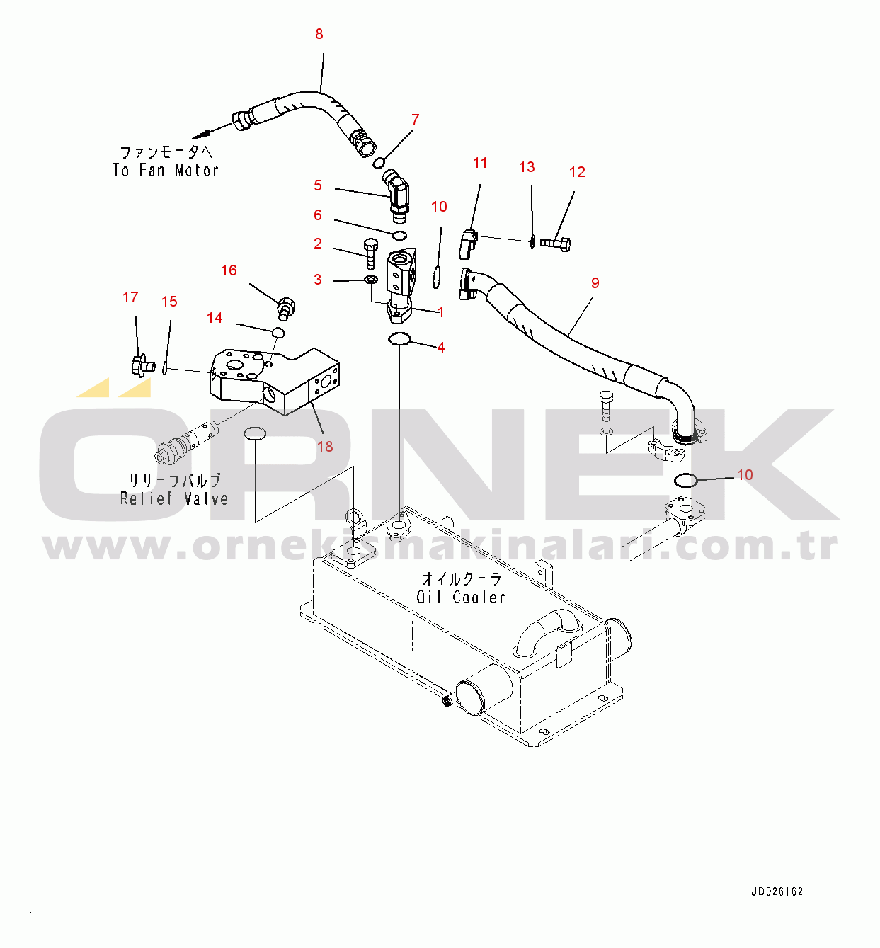 Komatsu WA600-6 S/N 60638-UP Hydraulic Oil Cooler Piping, Piping (1/2) (#60638-)