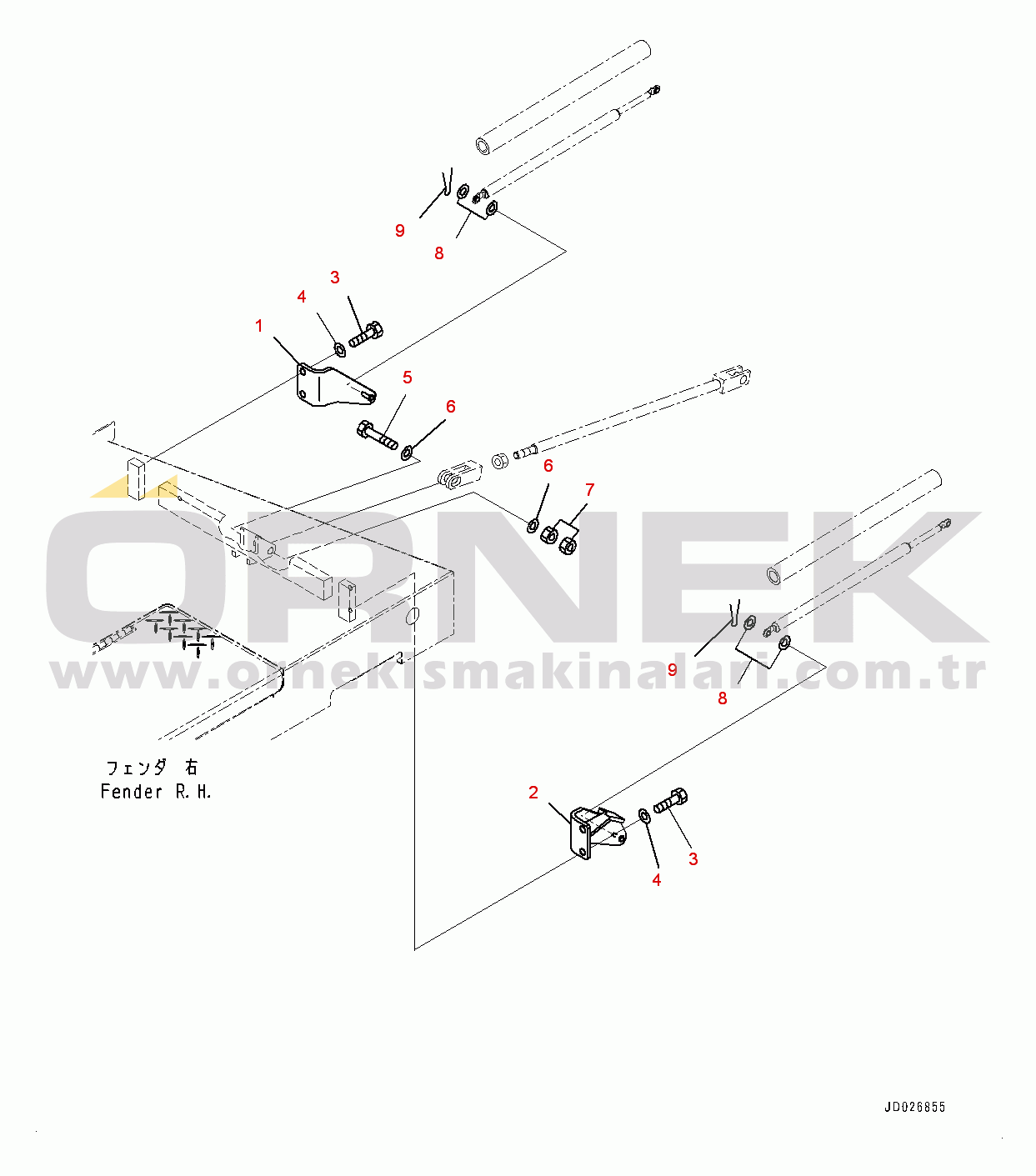 Komatsu WA600-6 S/N 60638-UP Ladder, Related Parts (#60638-)