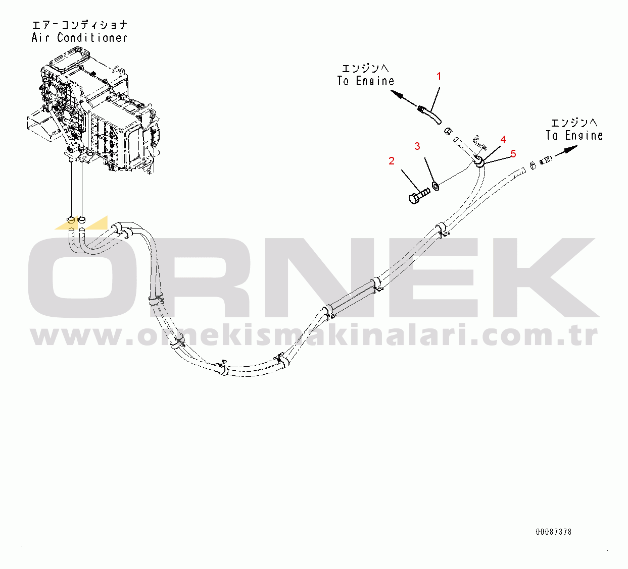 Komatsu WA600-6R S/N 65021-UP Engine, Heater Piping (1/2) (#65021-)