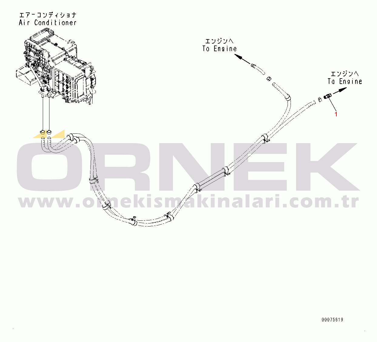 Komatsu WA600-6R S/N 65021-UP Engine, Heater Piping (2/2) (#65021-)