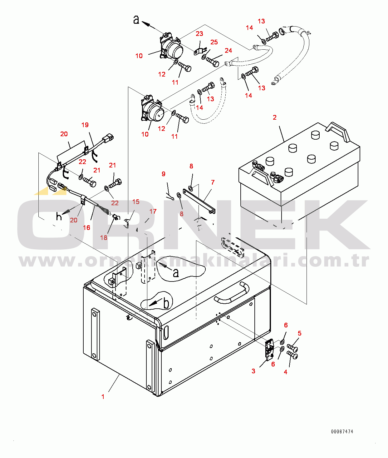 Komatsu WA600-6R S/N 65021-UP Battery, L.H. (#65021-)