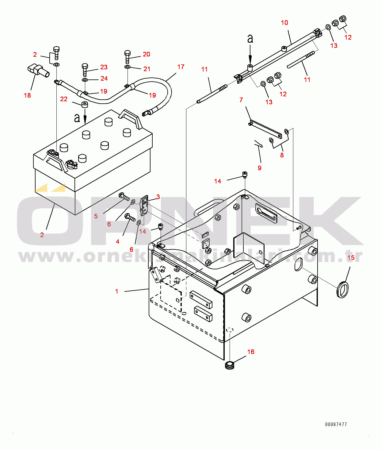 Komatsu WA600-6R S/N 65021-UP Battery, R.H. (#65021-)