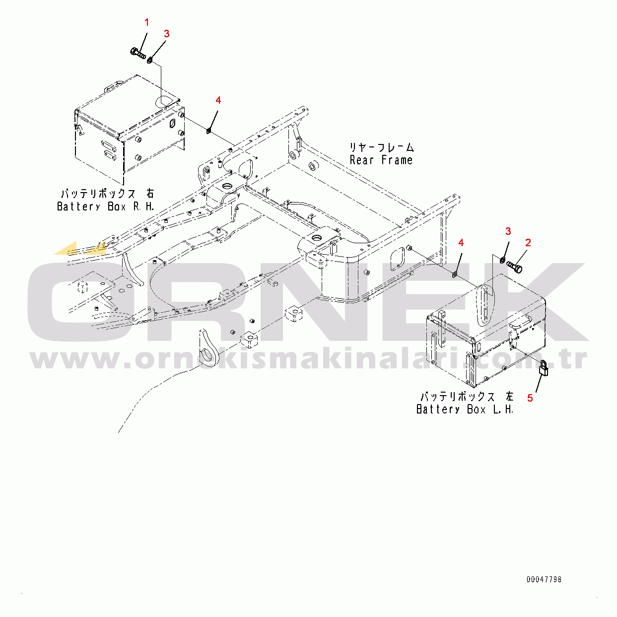 Komatsu WA600-6R S/N 65021-UP Battery, Mounting (#65021-)