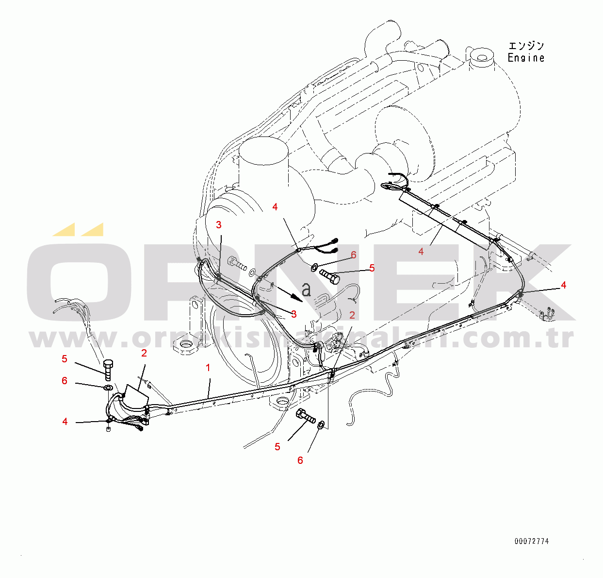 Komatsu WA600-6R S/N 65021-UP Rear Electric Wiring Harness, Vehicle Health Monitoring System (VHMS) Wiring Harness (#65021-)