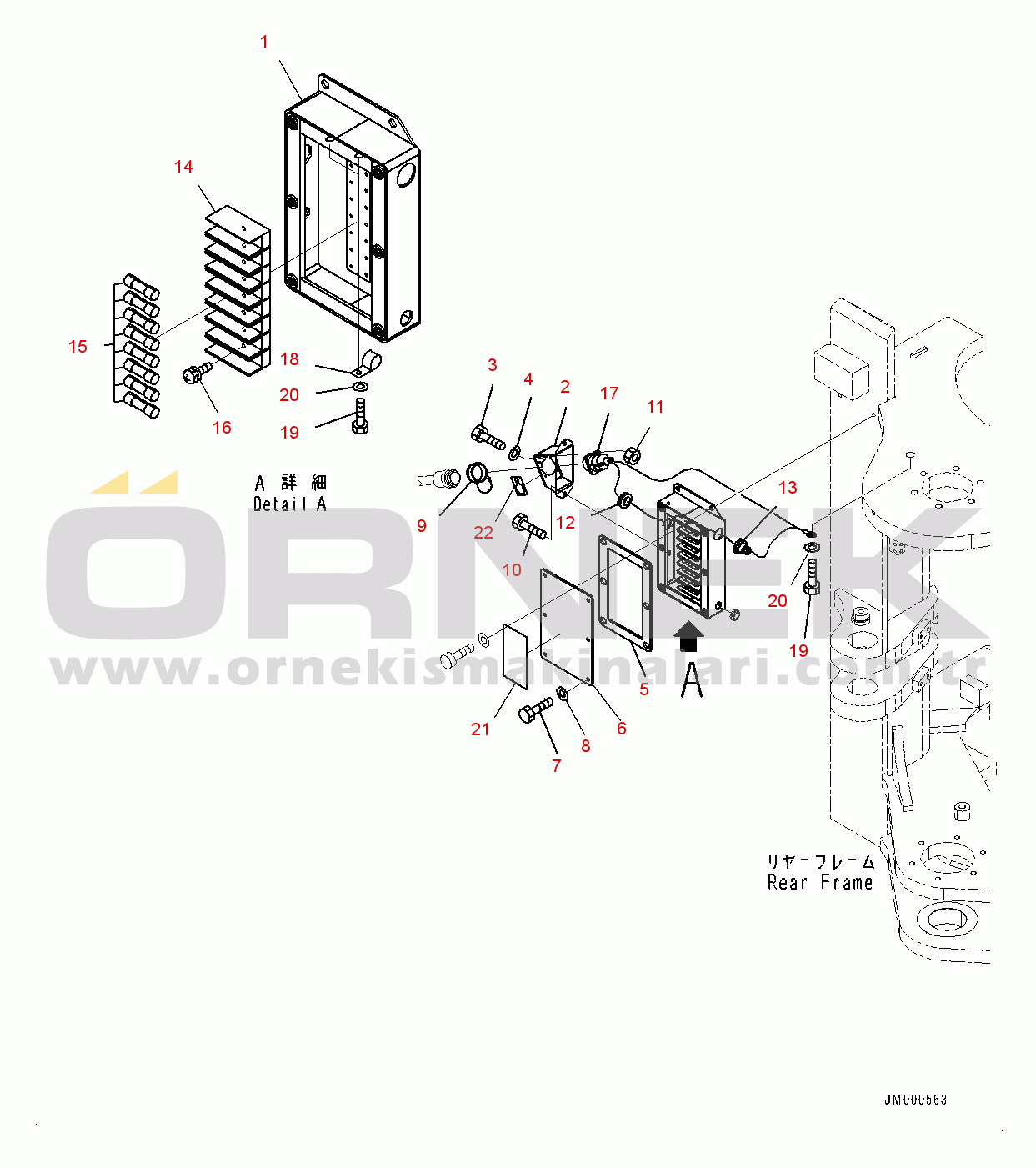 Komatsu WA600-6R S/N 65021-UP Rear Electric Wiring Harness, Fuse Box (#65021-)