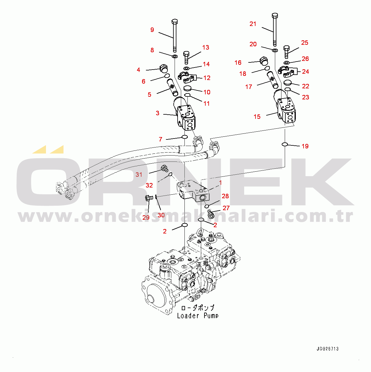 Komatsu WA600-6R S/N 65021-UP Torque Converter and Transmission, Delivery Piping (1/2) (#65021-)