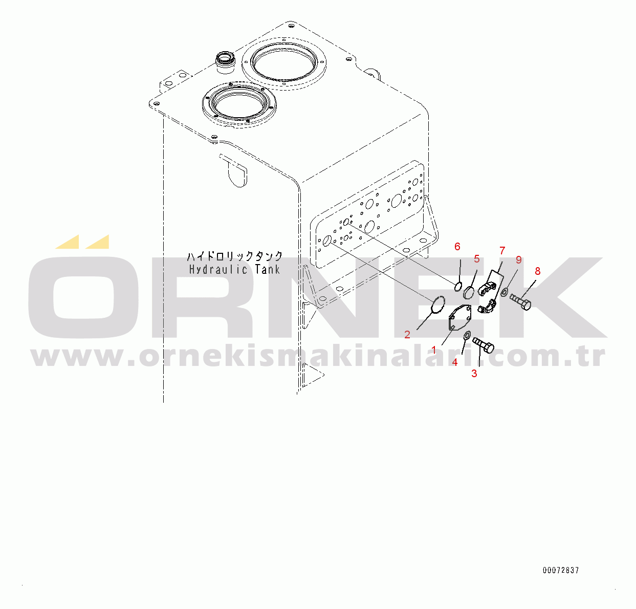 Komatsu WA600-6R S/N 65021-UP Hydraulic Tank, Emergency Steering Piping (#65021-)