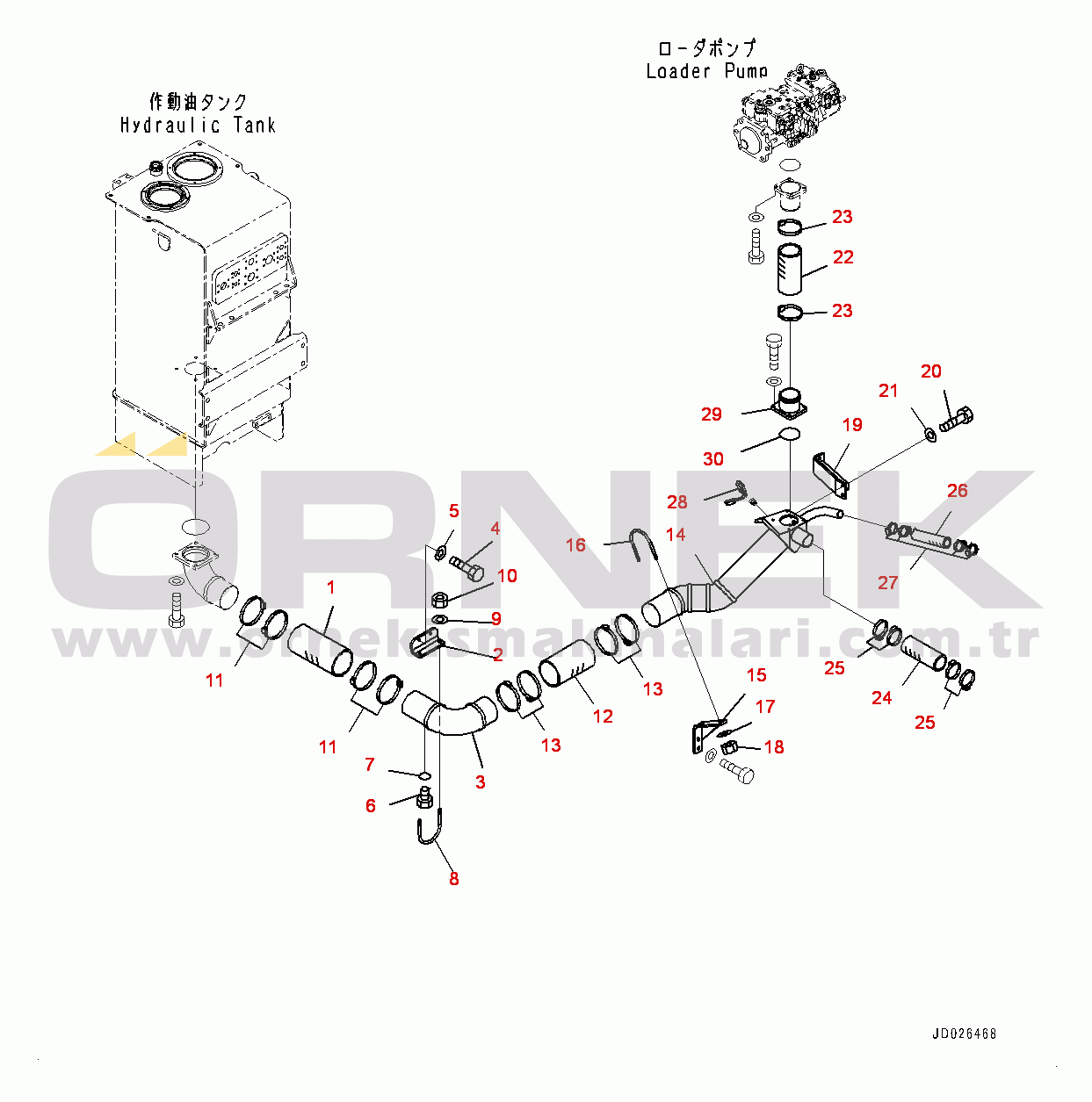 Komatsu WA600-6R S/N 65021-UP Hydraulic Piping, Suction Piping (1/2) (#65021-)