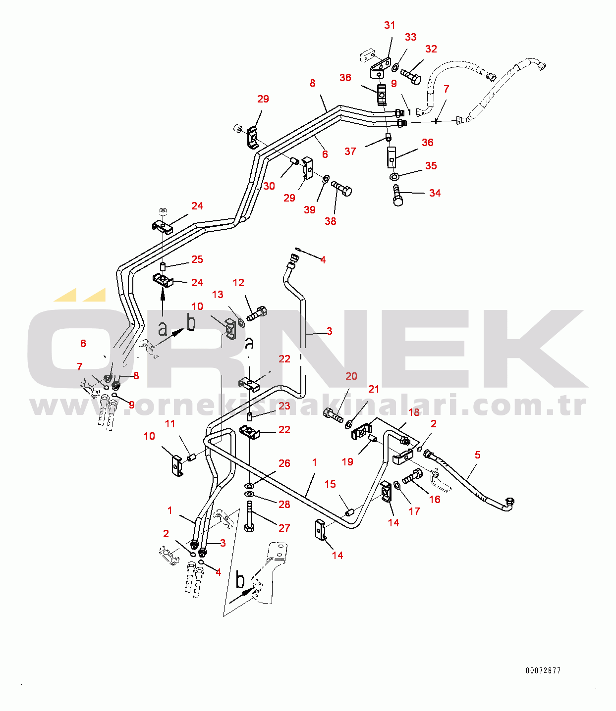 Komatsu WA600-6R S/N 65021-UP Hydraulic Piping, Pilot Piping (1/2) (#65021-)