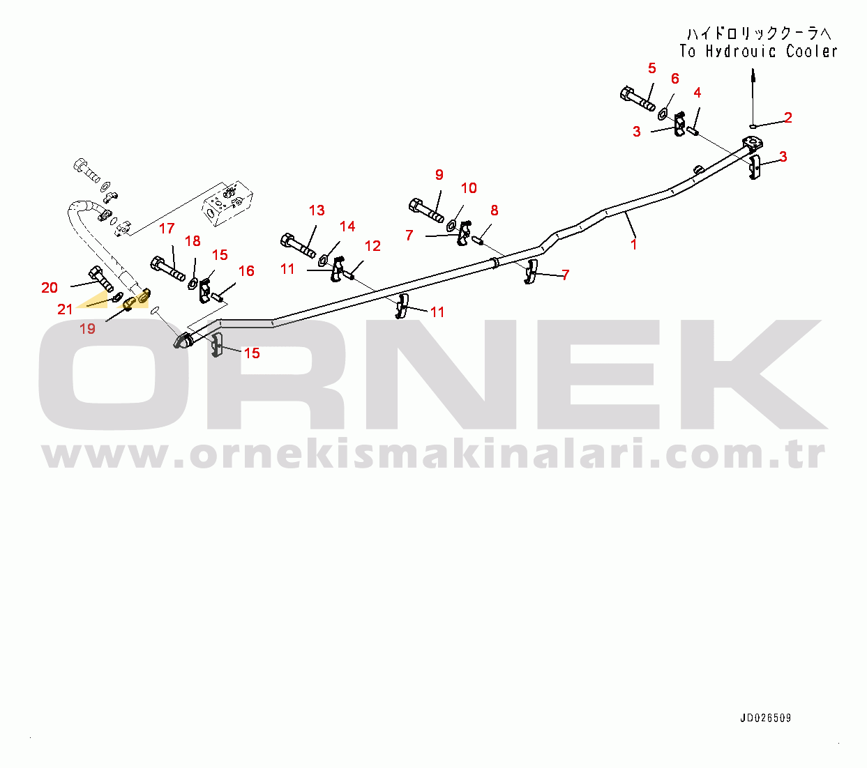 Komatsu WA600-6R S/N 65021-UP Hydraulic Piping, Cooling Piping (1/3) (#65021-)