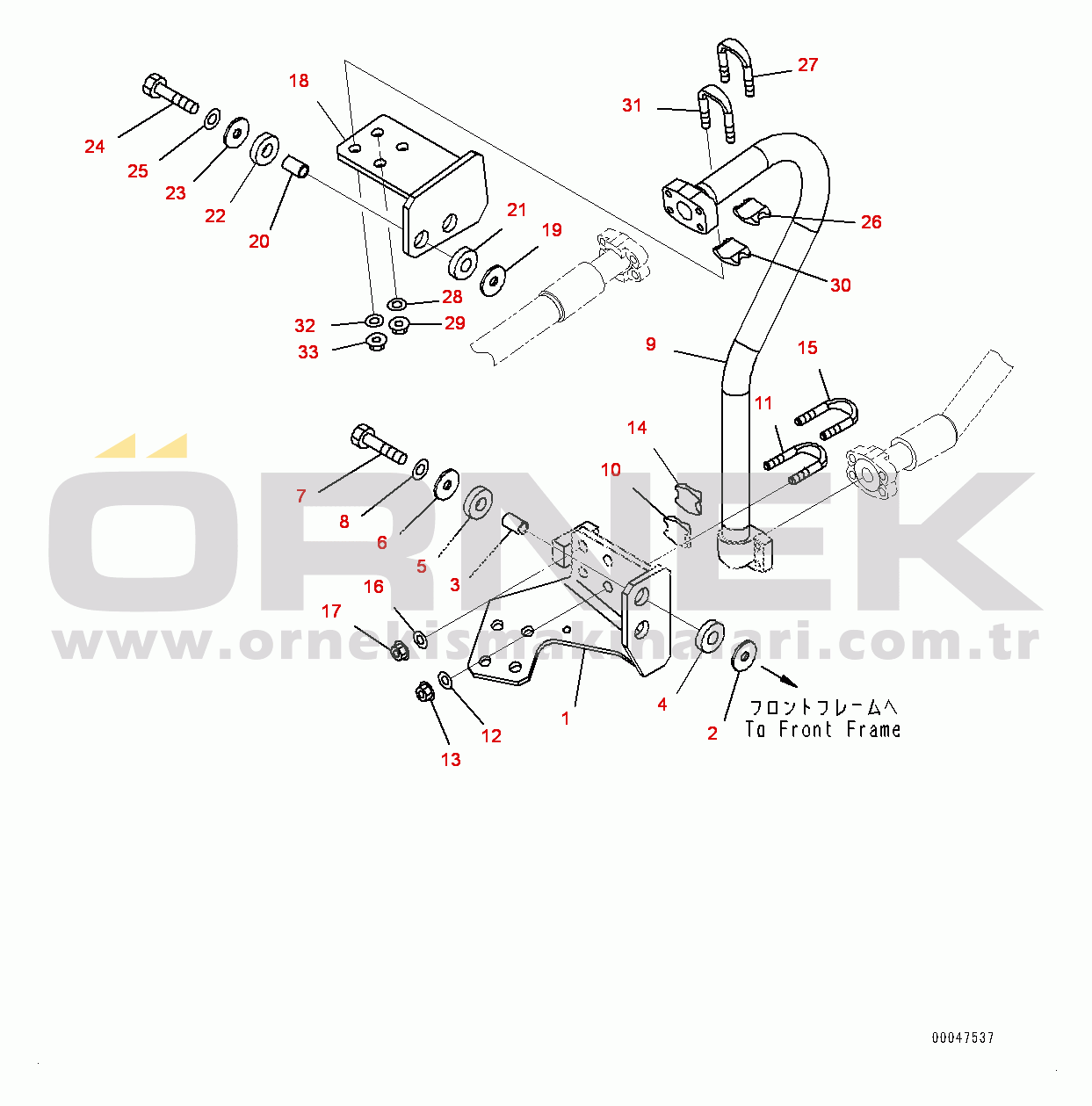 Komatsu WA600-6R S/N 65021-UP Hydraulic Piping, Front Piping (1/2) (#65021-)