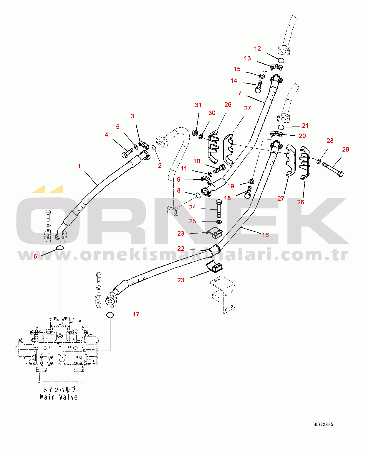 Komatsu WA600-6R S/N 65021-UP Hydraulic Piping, Front Piping (2/2) (#65021-)