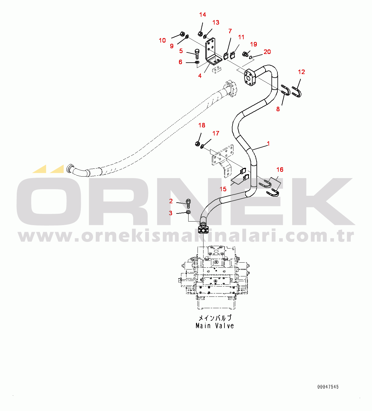 Komatsu WA600-6R S/N 65021-UP Hydraulic Piping, Dump Cylinder Piping (2/3) (#65021-)