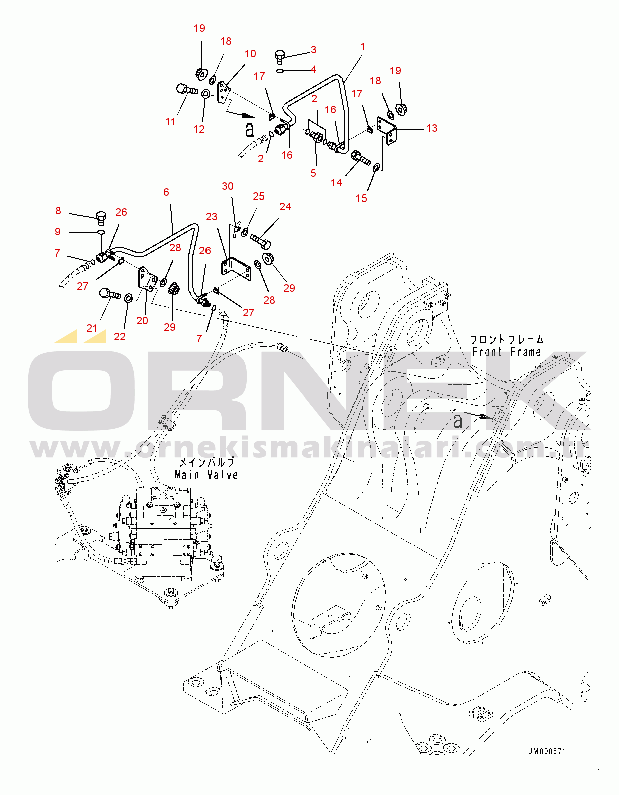 Komatsu WA600-6R S/N 65021-UP Hydraulic Piping, Multi-Coupler Piping (1/6) (#65021-)