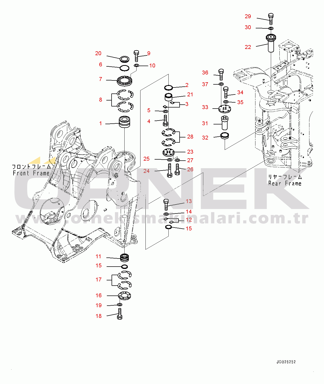 Komatsu WA600-6R S/N 65021-UP Hinge Pin (#65021-)