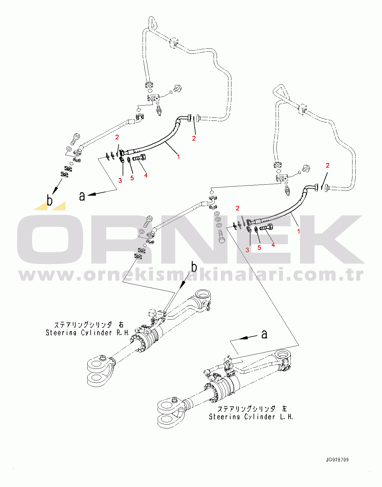 Komatsu WA600-6R S/N 65021-UP Steering Cylinder, Related Parts (1/2) (#65021-)