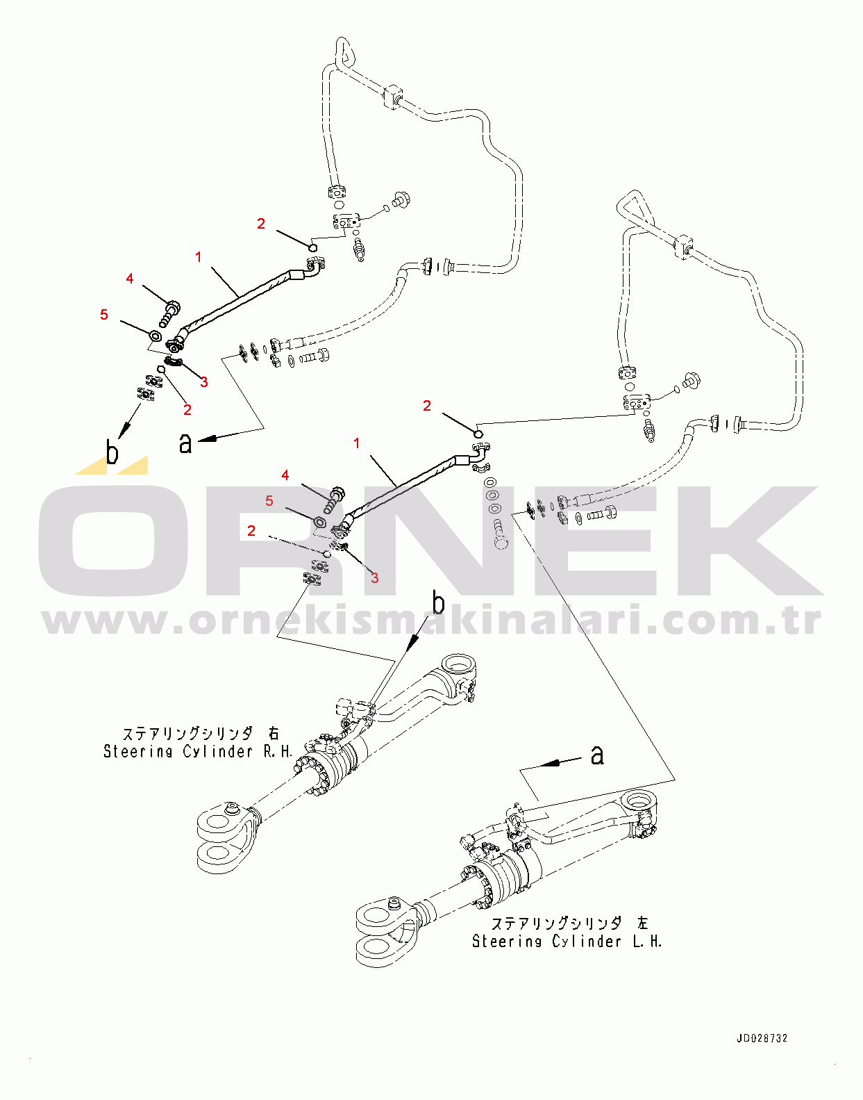 Komatsu WA600-6R S/N 65021-UP Steering Cylinder, Related Parts (2/2) (#65021-)