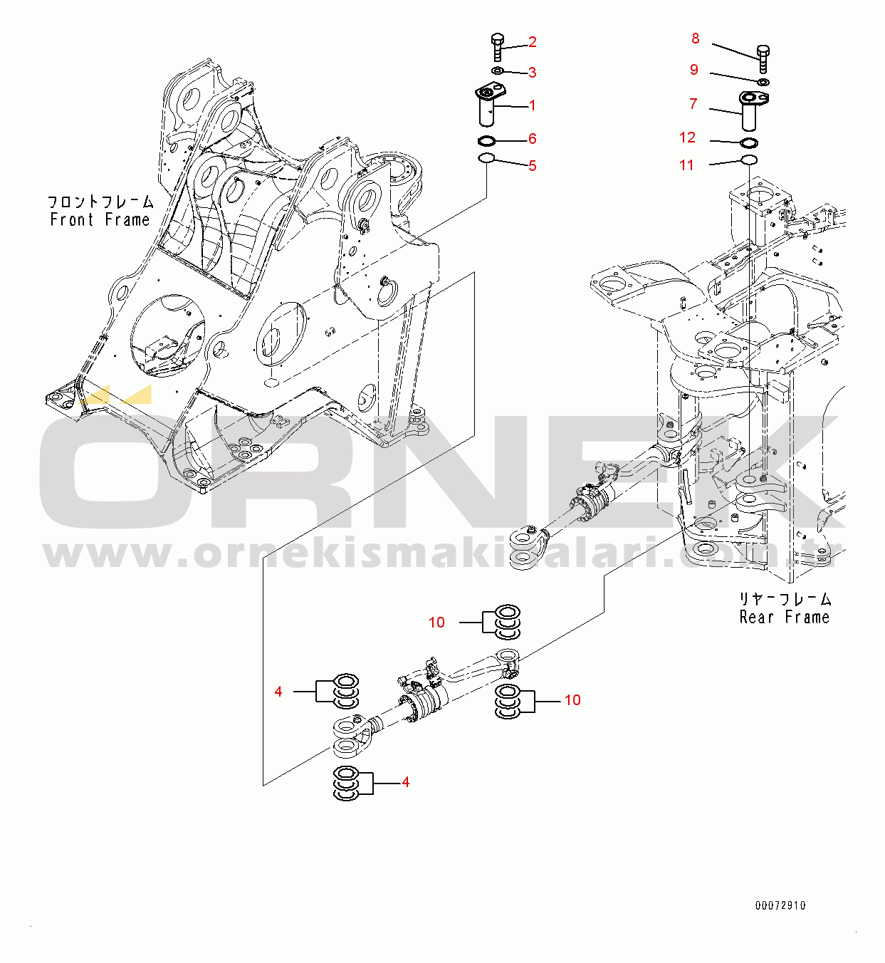 Komatsu WA600-6R S/N 65021-UP Steering Cylinder, Mounting (#65021-)