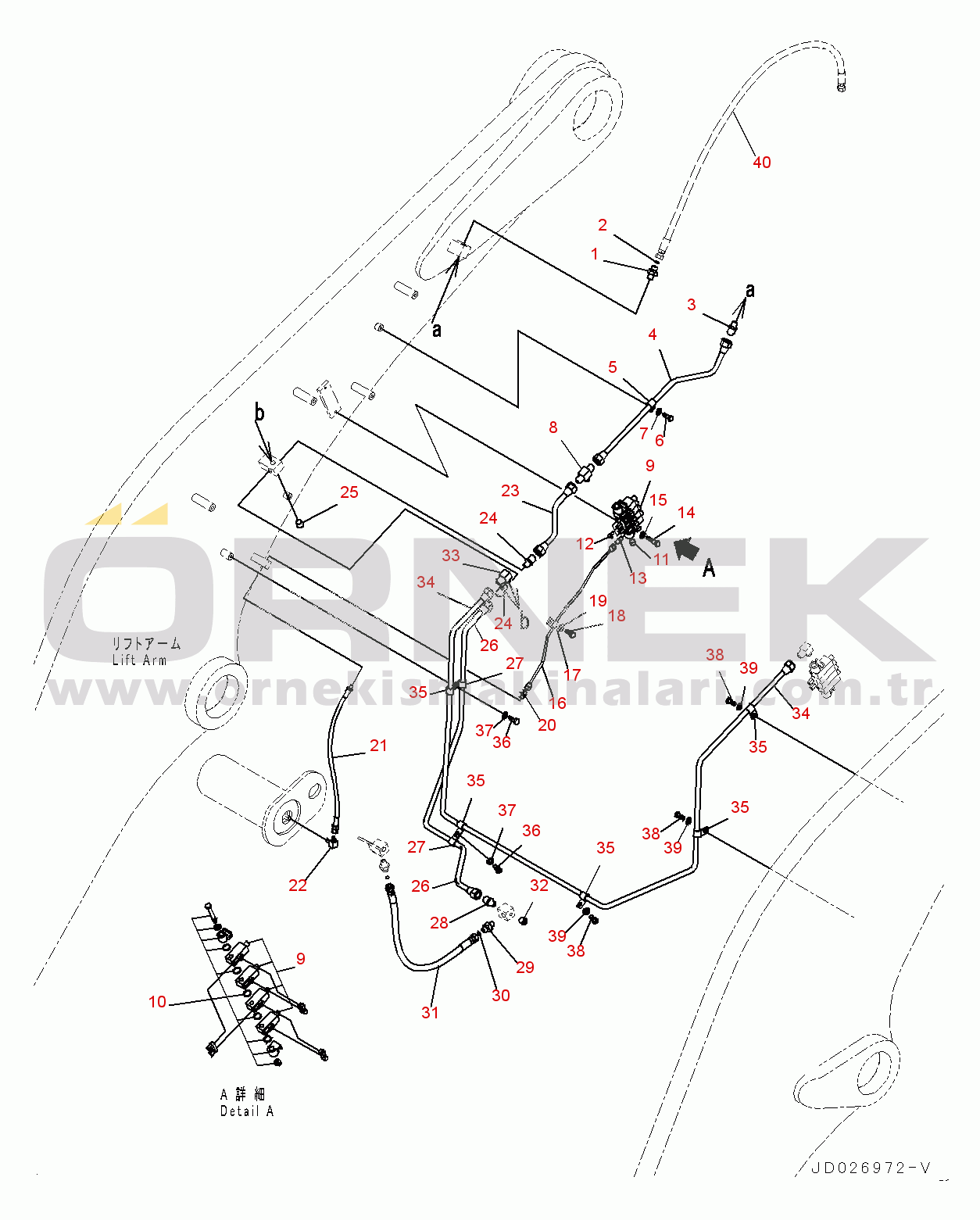 Komatsu WA600-6R S/N 65021-UP Lift Arm and Bell Crank, Boom Piping (1/2) (#65021-)