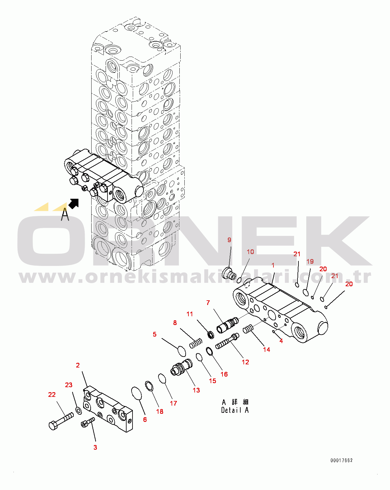 Komatsu PC35MR-3 S/N 16595-UP (EU Stan.) Control Valve, Inner Parts, Control Valve (11/13) (#16595-18000)