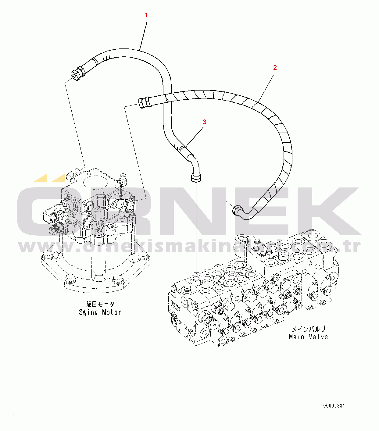 Komatsu PC35MR-3 S/N 16595-UP (EU Stan.) Actuator Piping, Piping (2/4) (#16595-)
