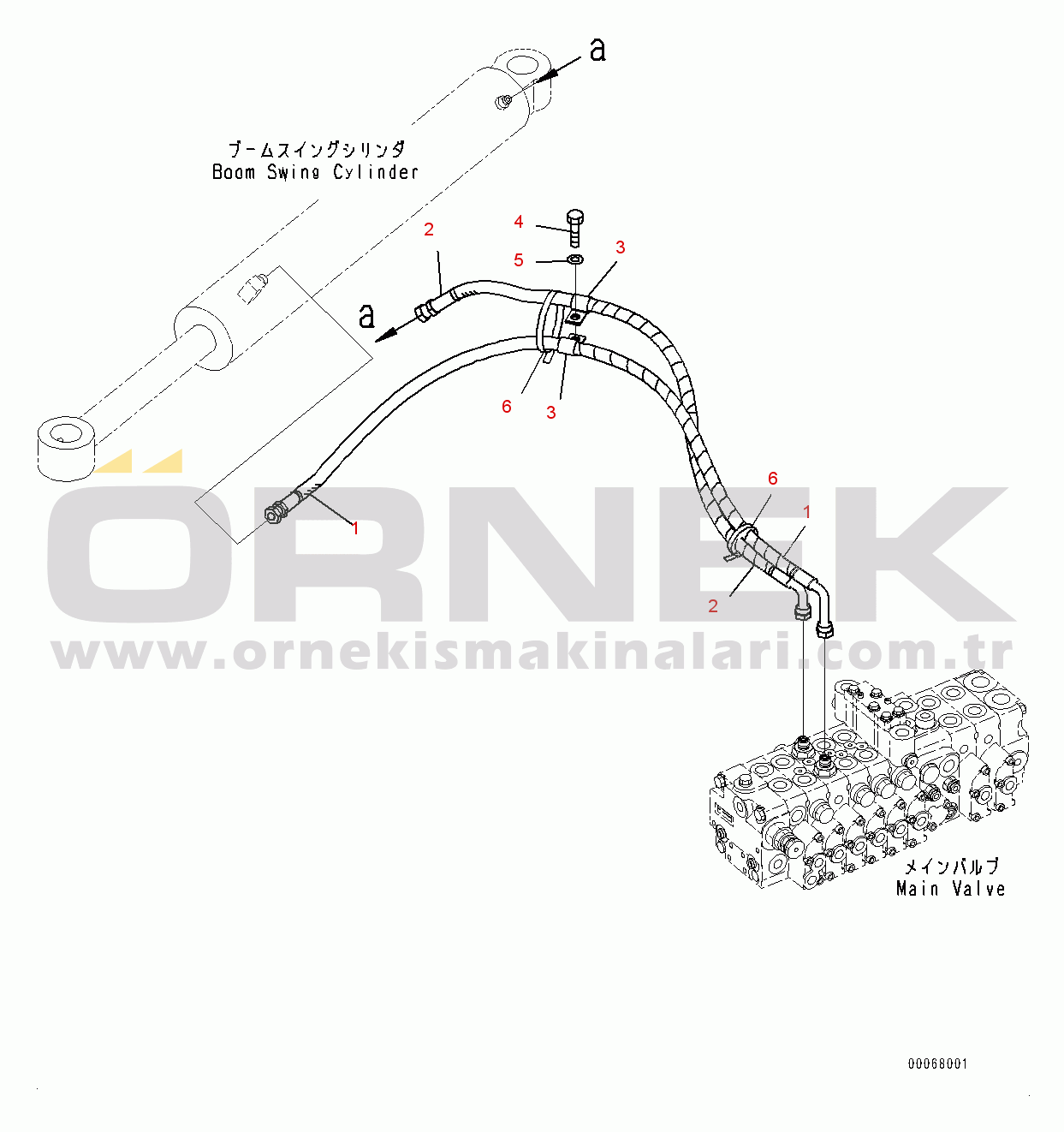 Komatsu PC35MR-3 S/N 16595-UP (EU Stan.) Actuator Piping, Piping (4/4) (#16595-)
