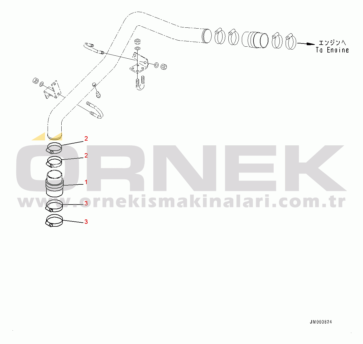 Komatsu HD405-7 S/N 7594-UP Radiator, Hose Clamp (2/2) (#7754-)