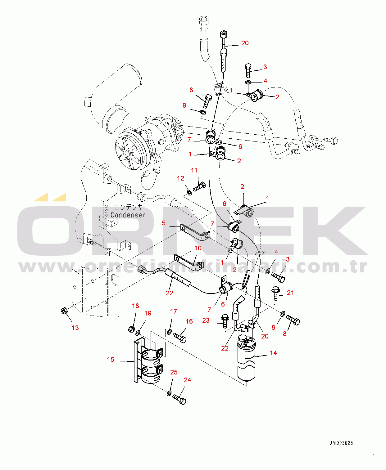 Komatsu HD405-7 S/N 7594-UP Radiator, Piping (2/2) (#7754-)