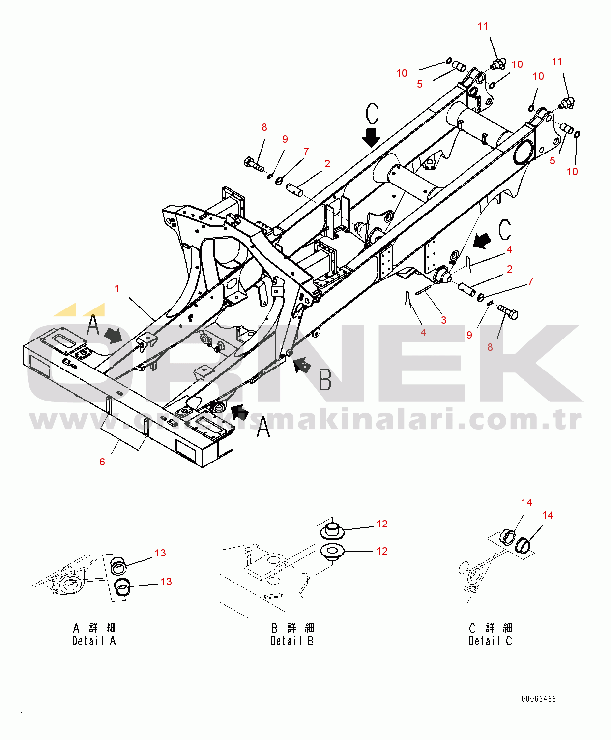 Komatsu HD405-7 S/N 7594-UP Main Frame (#7590-)