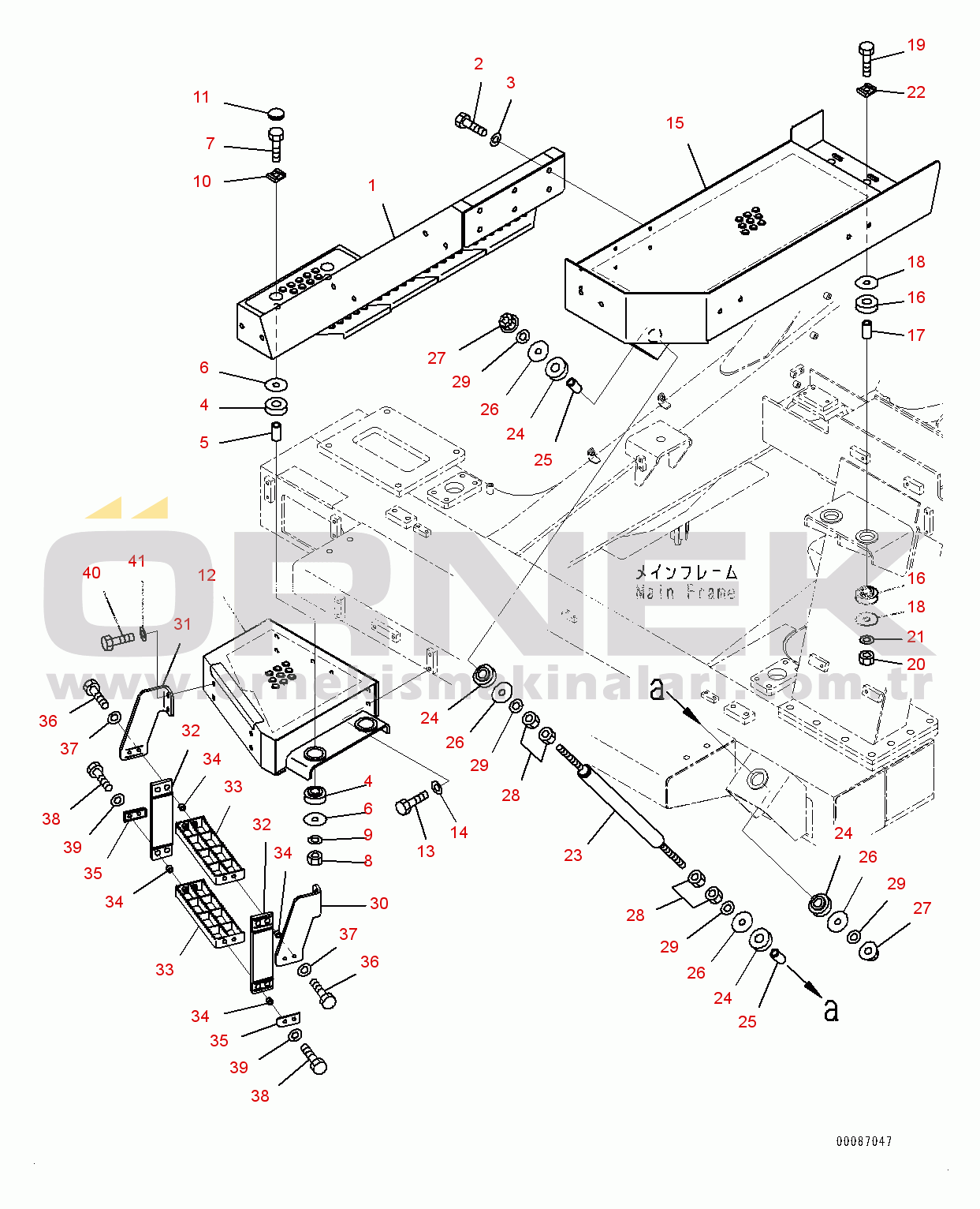 Komatsu HD405-7 S/N 7594-UP Stairway, Step and Handrail (#7590-)