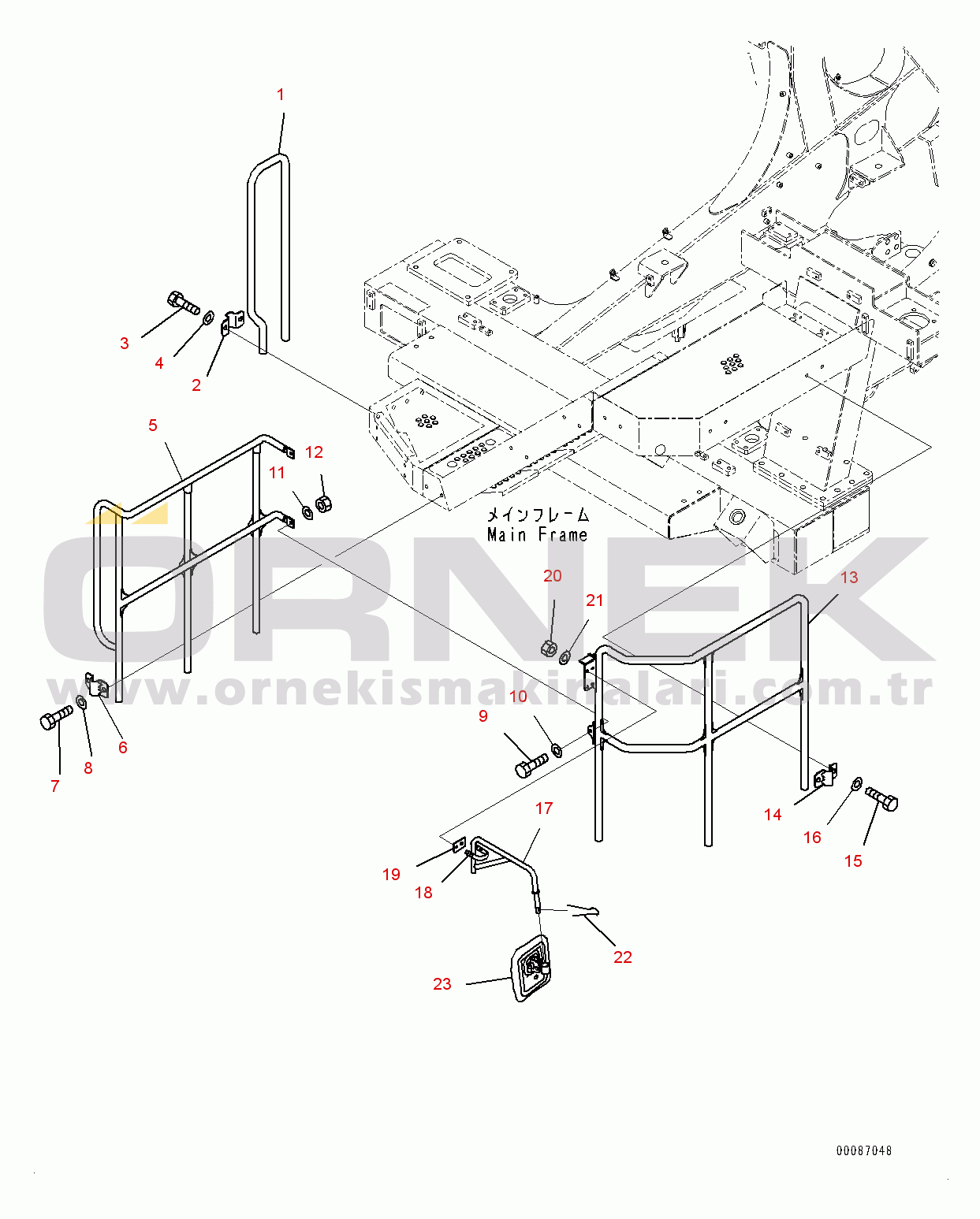 Komatsu HD405-7 S/N 7594-UP Stairway, Guard Mounting (#7590-)