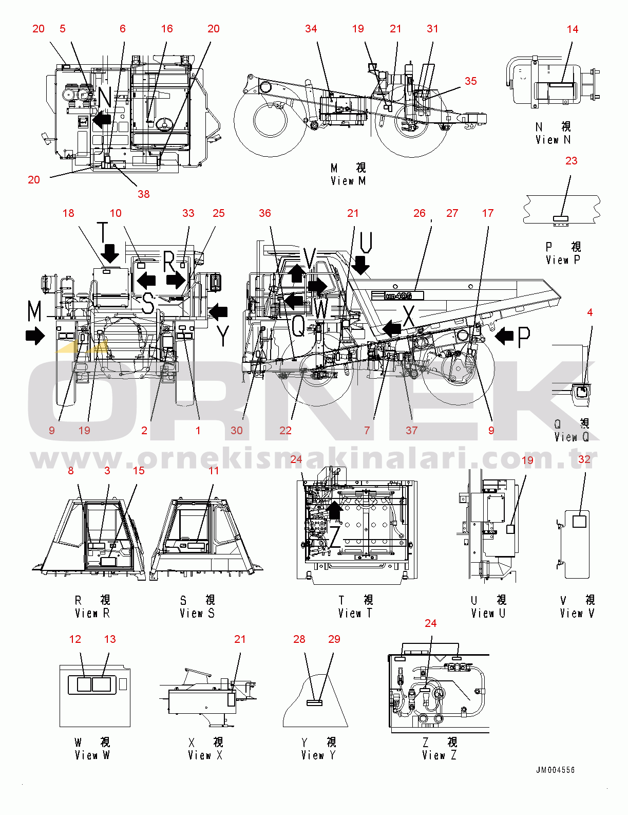 Komatsu HD405-7 S/N 7594-UP Marks and Name Plates, (2/2) (#7594-)