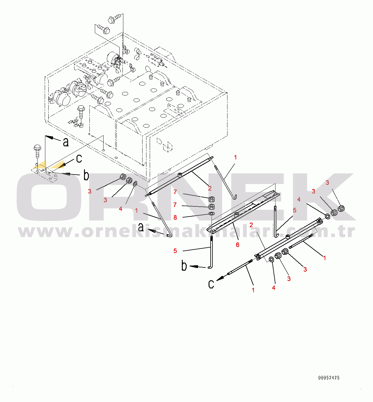 Komatsu HD405-7R S/N 11034-UP Engine Hood, Holder (#11034-)