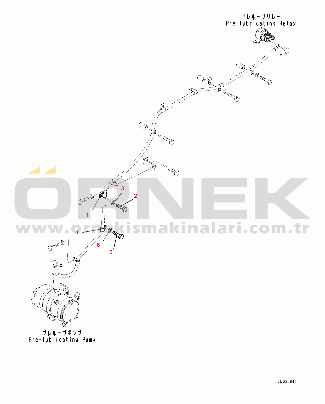 Komatsu HD785-7 S/N 8173-UP Pre Lubrication, Wiring Harness Mounting (1/3) (#8173-)
