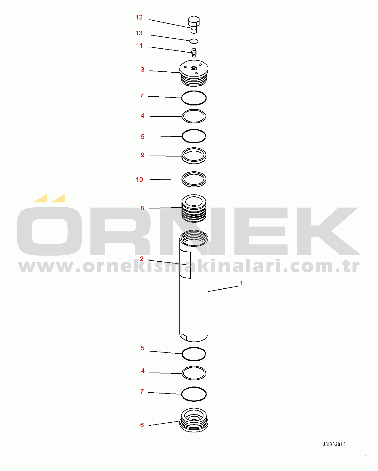 Komatsu HD785-7 S/N 8173-UP Accumulator, Accumulator, R.H. (#8409-9543)