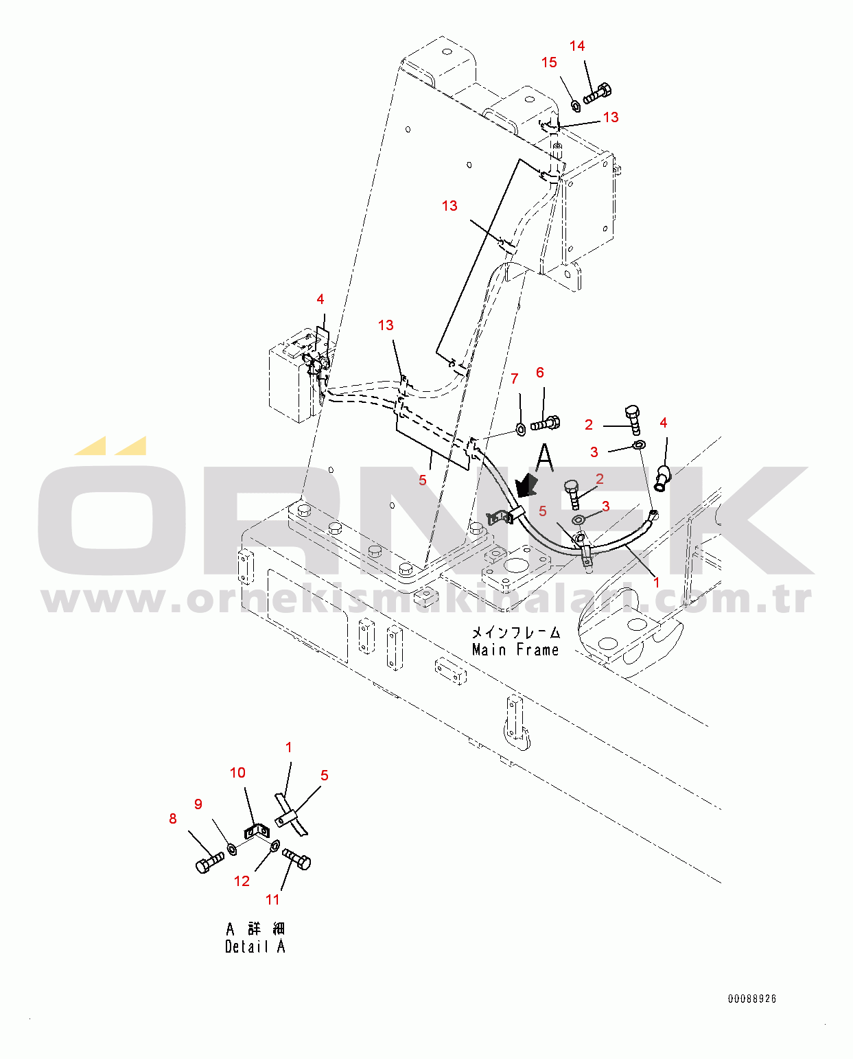 Komatsu HD605-7E0 S/N 10732-UP Battery Isolator, Ground Cable (#10732-)