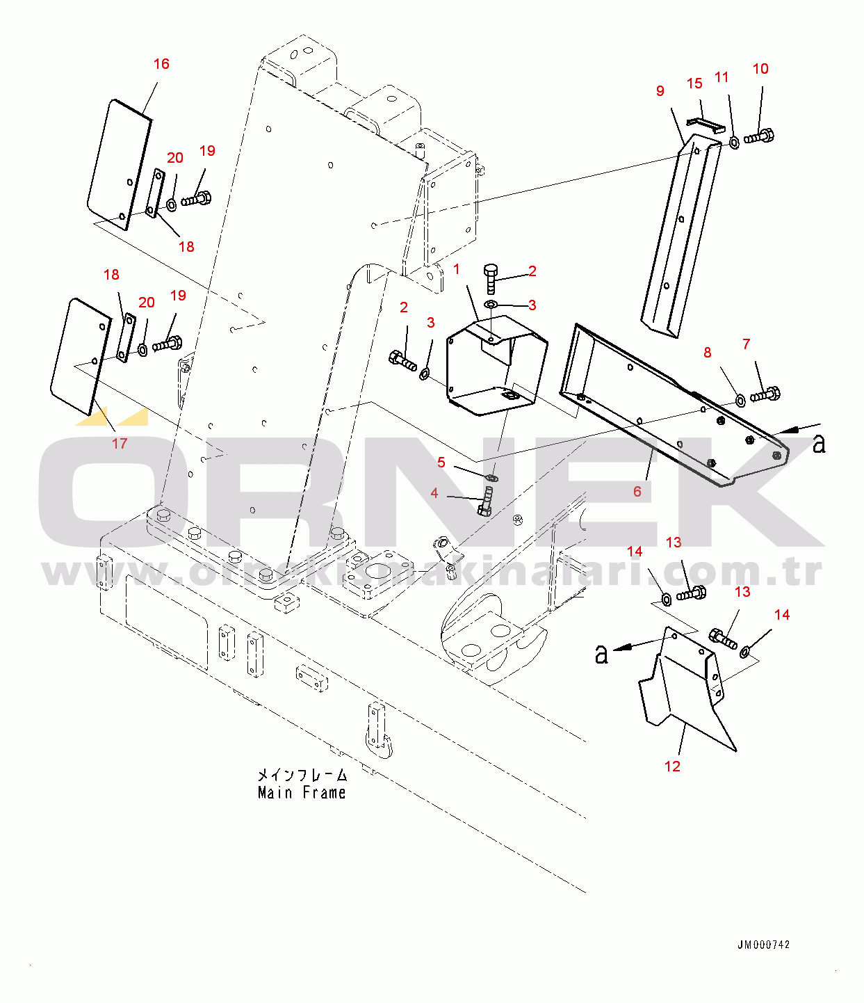 Komatsu HD605-7E0 S/N 10732-UP Battery Isolator, Cover (#10732-)