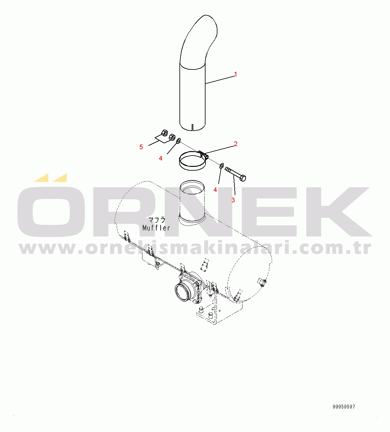 Komatsu WA470-6A S/N 90216-UP (Kuzey Amerika İçin) Exhaust Pipe (#90216-)