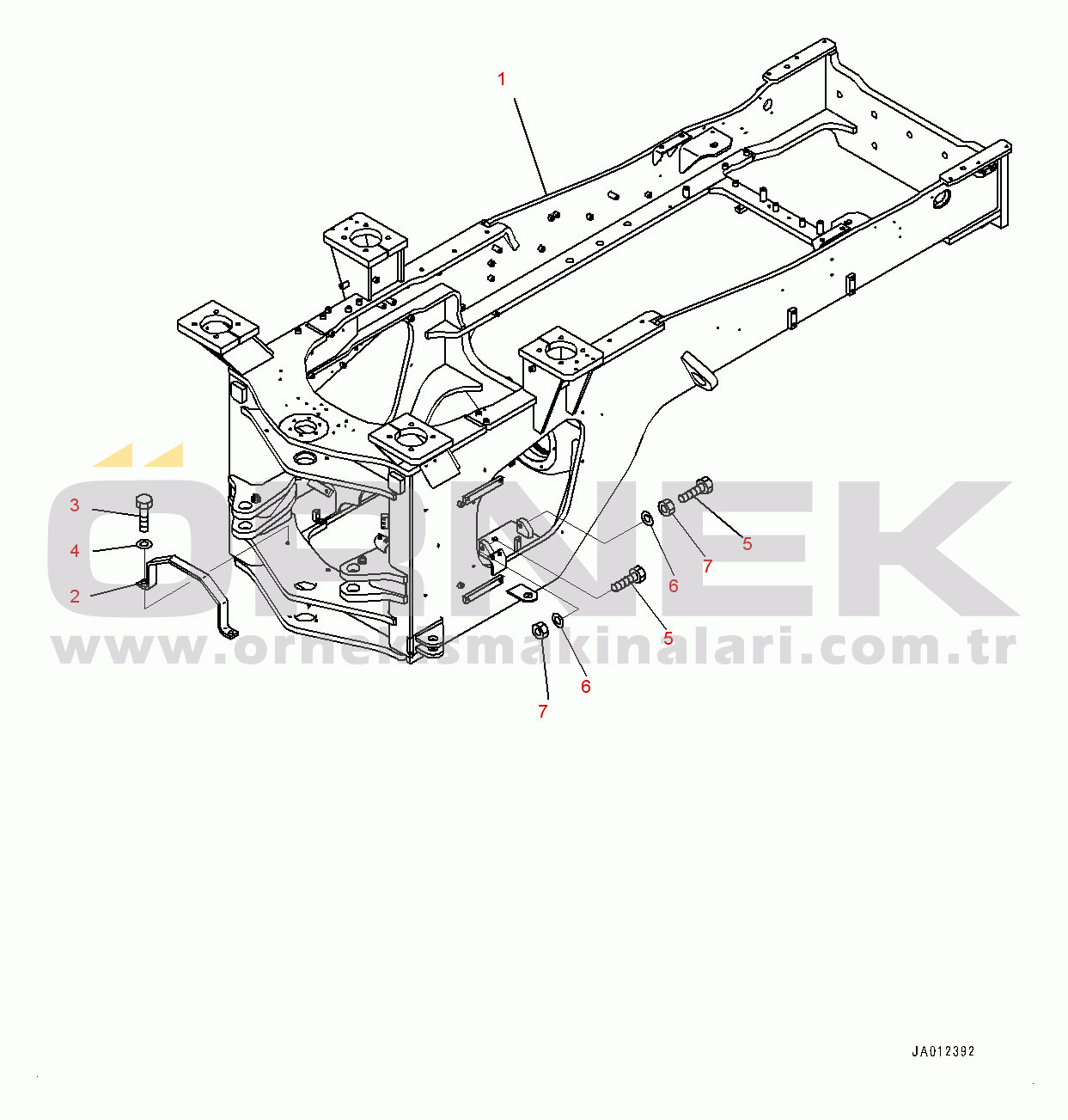 Komatsu WA470-6A S/N 90216-UP (For North America) Rear Frame (#90216-)