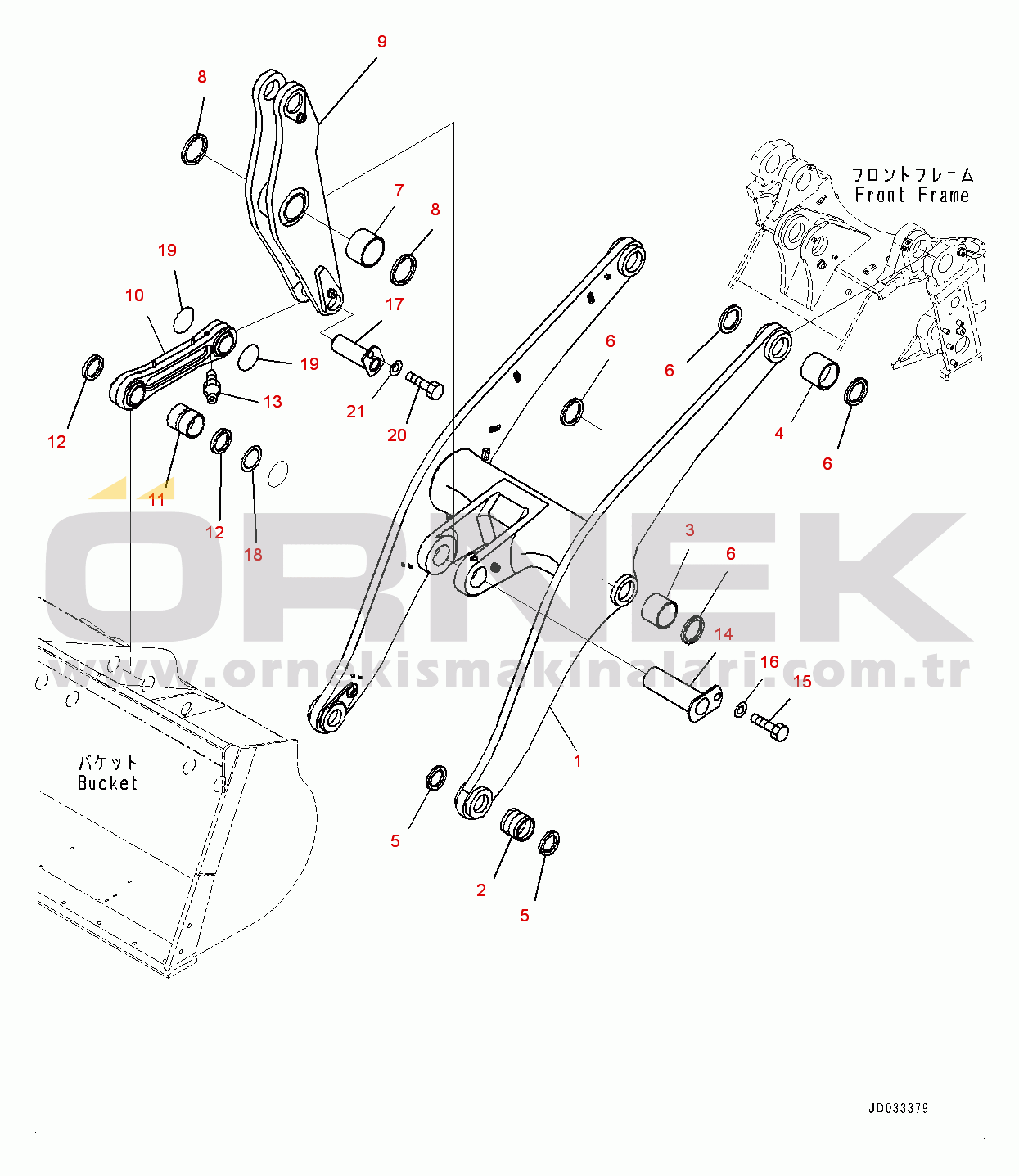 Komatsu WA470-6 S/N 90216-UP Lift Arm and Bell Crank, Boom, Bell Crank and Link (#90216-)