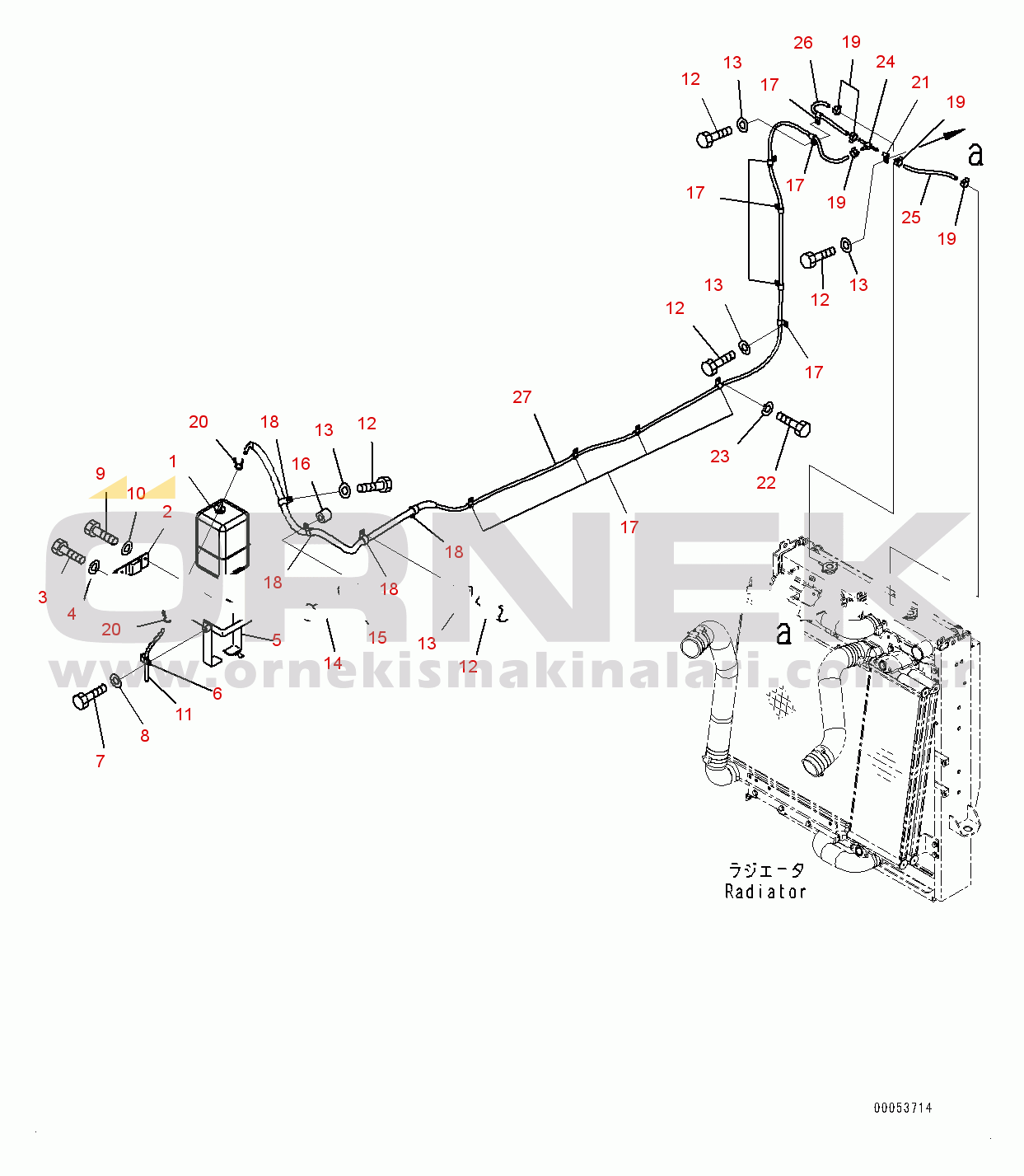 Komatsu WA470-6 S/N 90216-UP (For EU) Radiator, Sub-tank (#90216-)