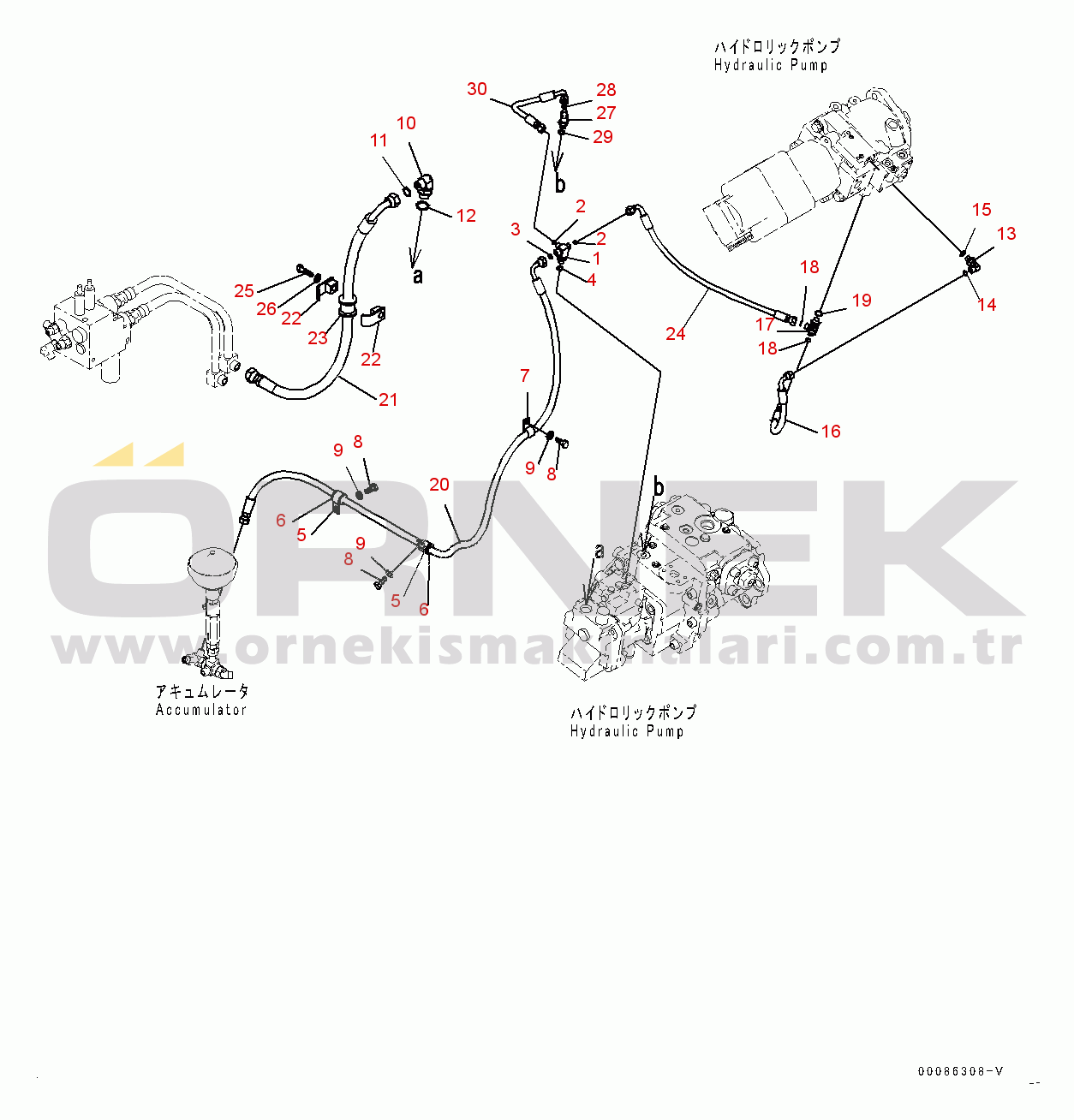 Komatsu WA470-6 S/N 90216-UP (Avrupa İçin) Hydraulic Pump, Fan Pump Piping (#90216-)